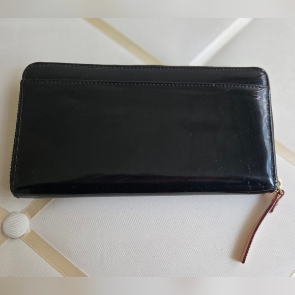 Kate Spade Neda Henry Street Patent Leather Zipper Accordion Wallet Black - Picture 7 of 7